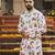 White Art Silk Printed Straight Kurta