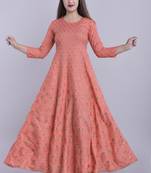 Women Paisley Anarkali Kurta in Pink