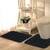  Anti Slip Microfiber Polyester Dark Grey Small Bath Mat Set (Bathmat 15 x 24 inches, Contour 15 x 16 inches, Pack of 2)