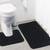  Anti Slip Microfiber Polyester Dark Grey Small Bath Mat Set (Bathmat 15 x 24 inches, Contour 15 x 16 inches, Pack of 2)