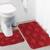  Ultra Soft Microfiber Polyester Red Regular Bath Mat Set (Bathmat 15 x 24 inches, Contour 15 x 16 inches, Pack of 2)