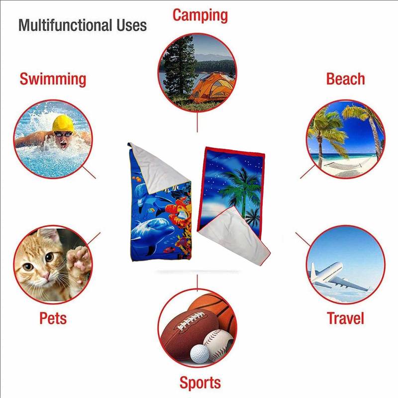 Lushomes Marine & Beach Polyester Printed Quick Dry Microfiber Bath Towel Set (26 x 57 inches, Set of 2)