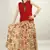 Red Chiffon top With Georgette Skirt