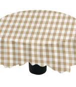  Buffalo Checks Biscuit & White Plaid Dining Table Cover Cloth (Size 60  Round, 6 Seater Round/Oval Table Cloth)