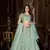 Green embroidered net semi stitched lehenga