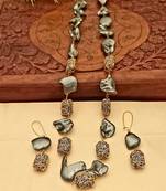 Multicolor Handmade Loop Fitting Shell & American Diamond Beaded Designer Necklace for Women Wedding