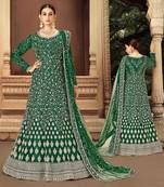 Heavy Bridal Designer Net With Thread Zari And Sequence Work Gown