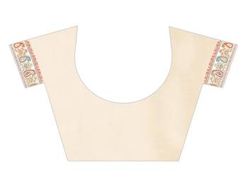 Women'S Designer Cream silk Heavy Border And Pallu Saree With Unstitched Blouse 6
