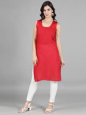 HAND EMBROIDERED LUCKNOWI CHIKANKARI RED GEORGETTE KURTA WITH SLIP 4