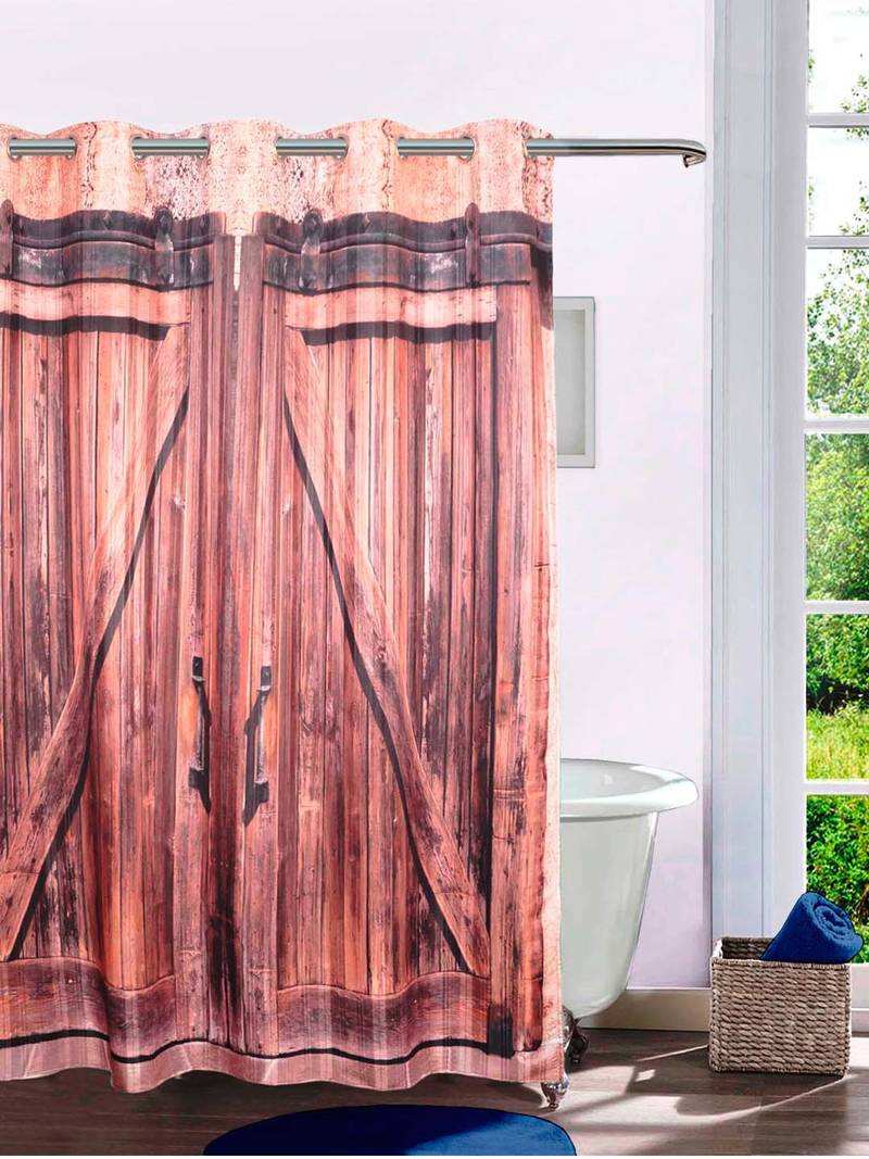  Digital  Wooden Door, 7.5 Feet Designer Premium Curtain with 10 Eyelets, Size: 72x82 inches (Single pc)