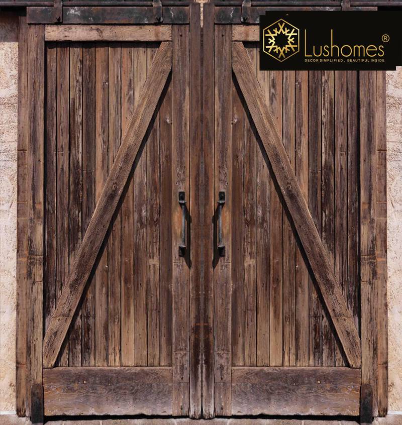  Digital  Wooden Door, 7.5 Feet Designer Premium Curtain with 10 Eyelets, Size: 72x82 inches (Single pc)