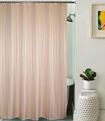 Lushomes Unidyed Peach Polyester Shower Curtain with 12 Plastic Eyelets Size: 72x80 inches (Single pc) (Non PVC)