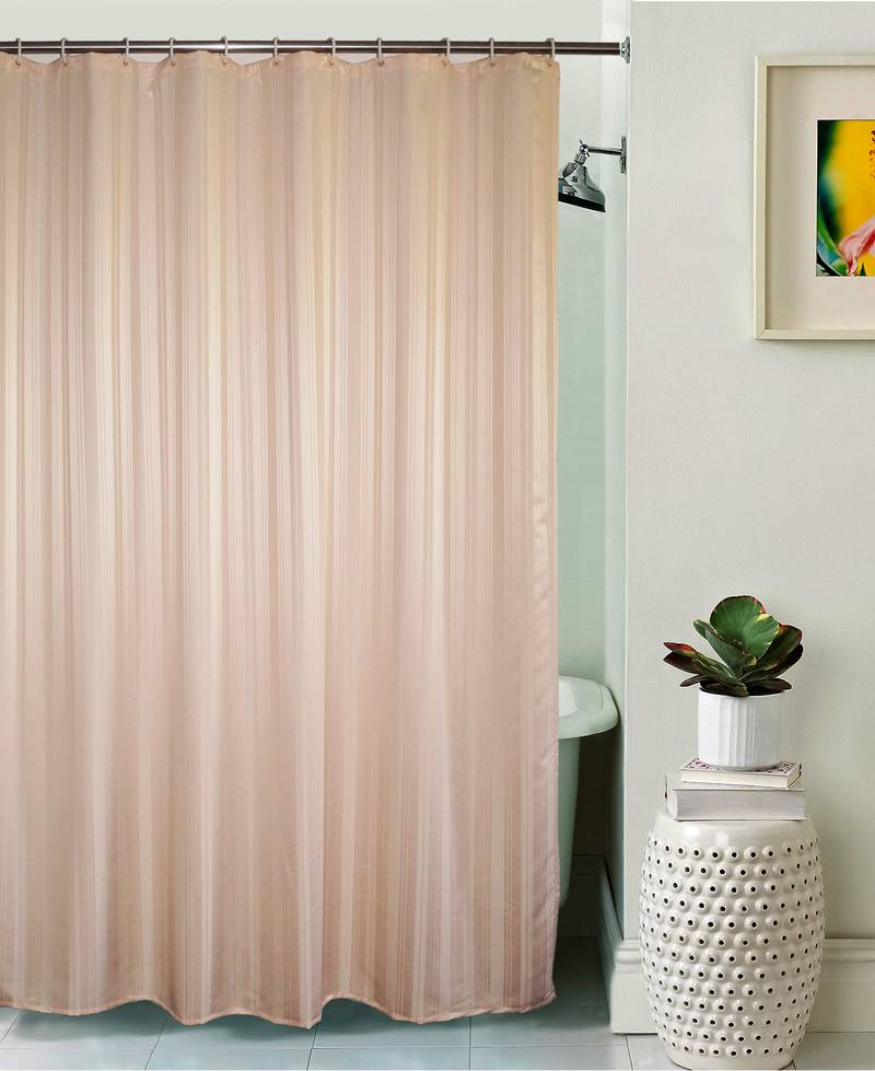 Lushomes Unidyed Peach Polyester Shower Curtain with 12 Plastic Eyelets Size: 72x80 inches (Single pc) (Non PVC)