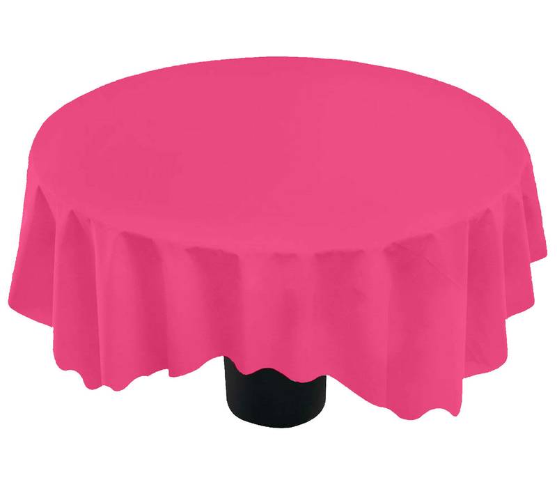 Lushomes Rose Pink Classic Plain Dining Table Cover Cloth (Size 60  Round, 4 Seater Round/Oval Table Cloth)