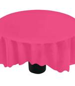 Lushomes Rose Pink Classic Plain Dining Table Cover Cloth (Size 60  Round, 4 Seater Round/Oval Table Cloth)