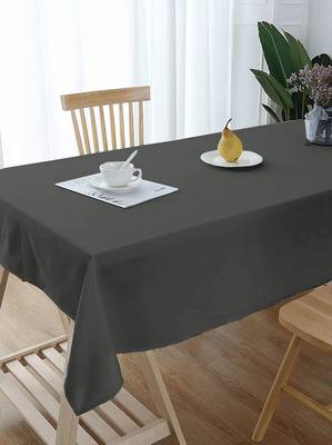 Lushomes Dark Grey Classic Plain Dining Table Cover Cloth (Size 60 x 70 , 6 Seater Table Cloth) 1