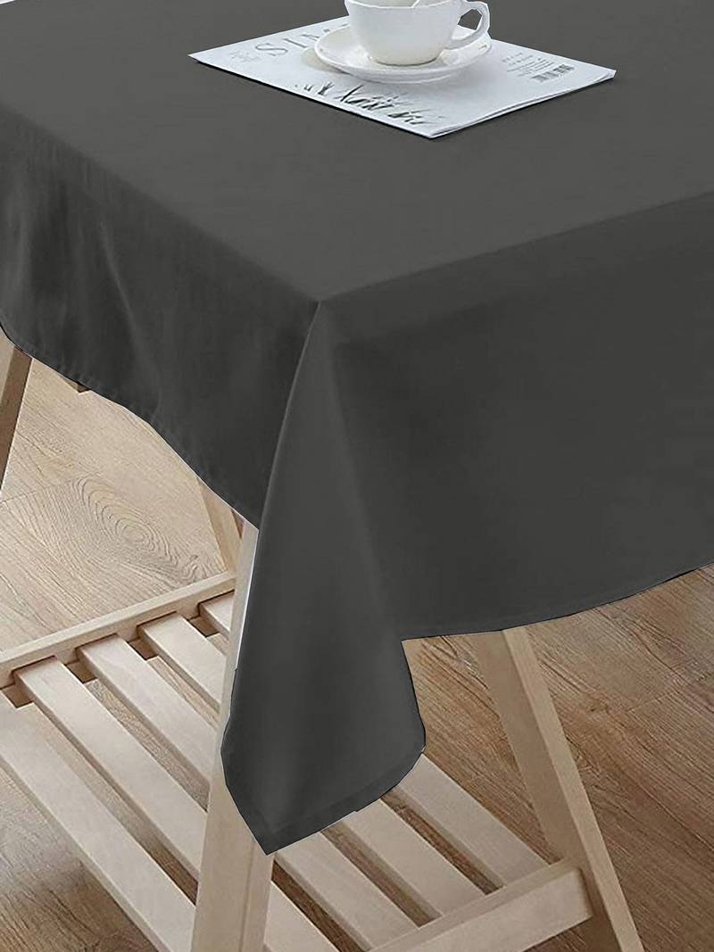 Lushomes Dark Grey Classic Plain Dining Table Cover Cloth (Size 60 x 70 , 6 Seater Table Cloth)