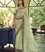 Multicolor printed georgette traditional saree