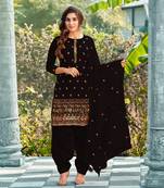 Salwar Kameez Georgette Based Black
