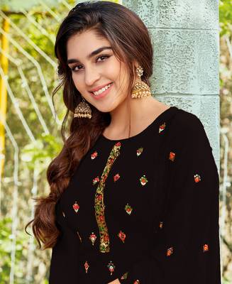 Salwar Kameez Georgette Based Black 3