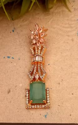 green Indian Jewellery American Diamond Rose Polish Long Hangging Dangler Earrings for Women Wedding 3
