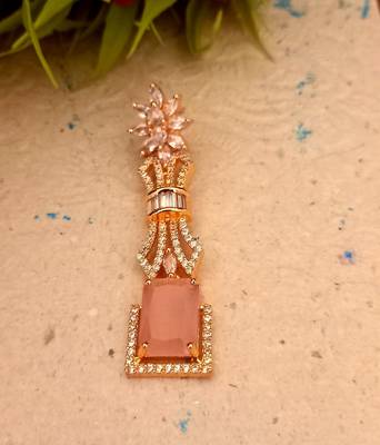  pink Indian Jewellery American Diamond Rose Polish Long Hangging Dangler Earrings for Women Wedding 3