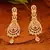 green Indian Jewellery American Diamond Rose Polish Long Hangging Dangler Earrings for Women Wedding