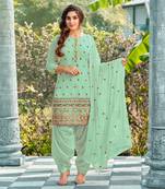Salwar Kameez Georgette Based Light Green