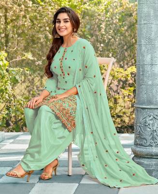 Salwar Kameez Georgette Based Light Green 2