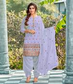 Salwar Kameez Georgette Based Light Purple