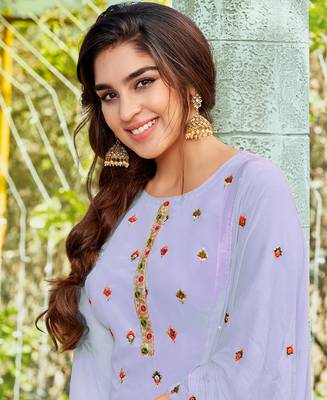 Salwar Kameez Georgette Based Light Purple 3