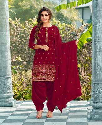 Salwar Kameez Georgette Based Magenta 1