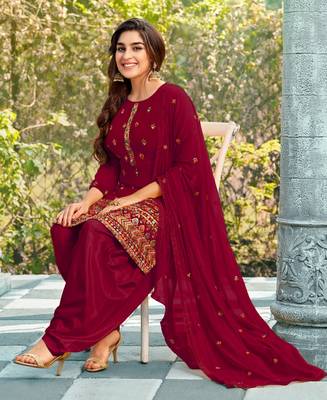 Salwar Kameez Georgette Based Magenta 2
