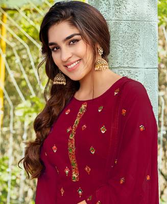 Salwar Kameez Georgette Based Magenta 3