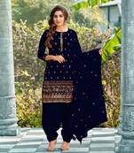 Salwar Kameez Georgette Based Navy Blue