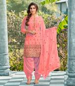 Salwar Kameez Georgette Based Pink