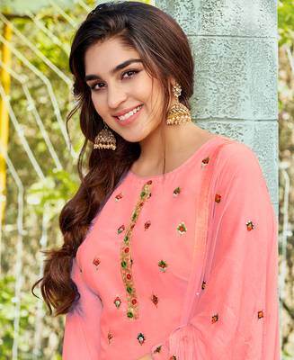 Salwar Kameez Georgette Based Pink 3