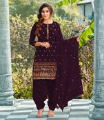 Salwar Kameez Georgette Based Purple