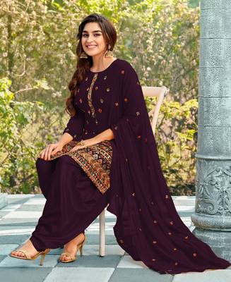 Salwar Kameez Georgette Based Purple 2