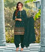 Salwar Kameez Georgette Based Battel Green