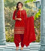 Salwar Kameez Georgette Based Red