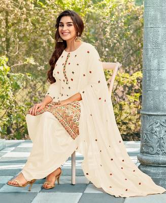 Salwar Kameez Georgette Based White 2