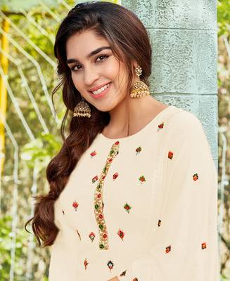 Salwar Kameez Georgette Based White 3