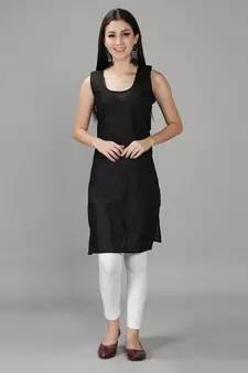 Black embroidered georgette chikankari-kurtis