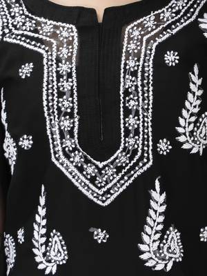 Black embroidered georgette chikankari-kurtis 4