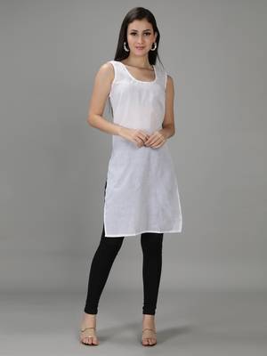 White embroidered georgette chikankari-kurtis 3