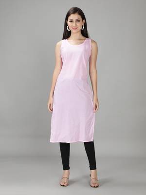 HAND EMBROIDERED PINK GEORGETTE LUCKNOWI CHIKANKARI KURTI FOR WOMEN WITH SLIP 3