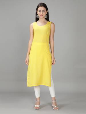 HAND EMBROIDERED YELLOW GEORGETTE LUCKNOWI CHIKANKARI KURTI FOR WOMEN WITH SLIP 3