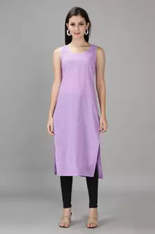 Mauve embroidered georgette chikankari-kurtis