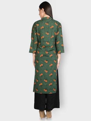Green printed cotton ethnic-kurtis 5